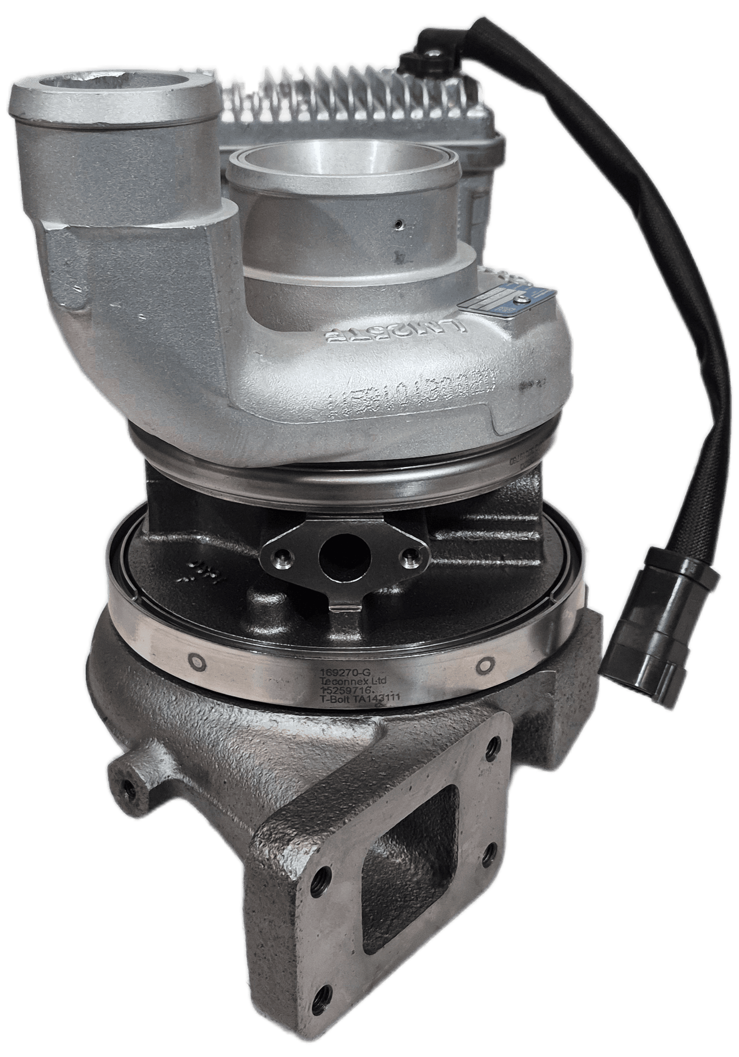 Automotive turbocharger with actuator and mounting flange